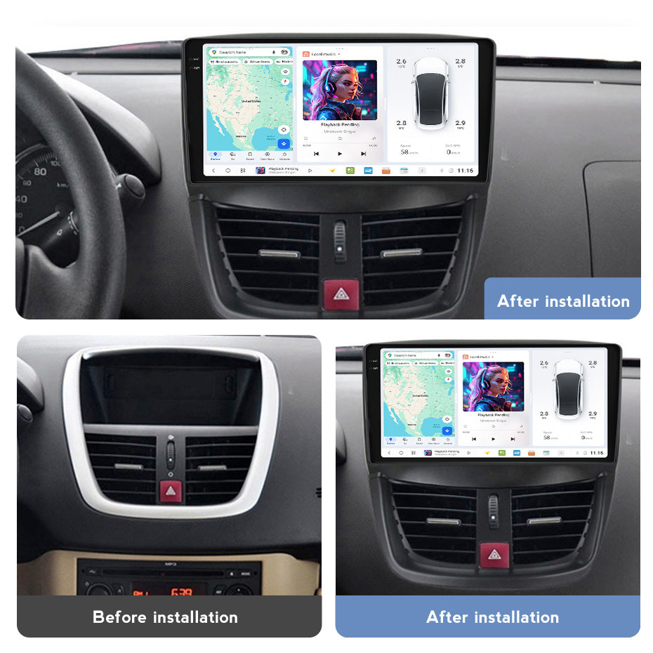 DUDU7 Peugeot 207 207CC 2007-2015 Head Unit Car Stereo | Apple CarPlay & Android Auto