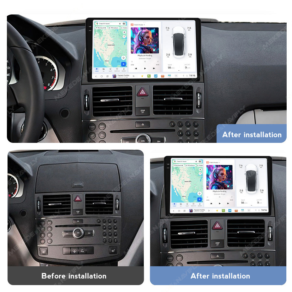 DUDU7 Mercedes C-Class 2006-2011 Head Unit Car Stereo | Apple CarPlay & Android Auto