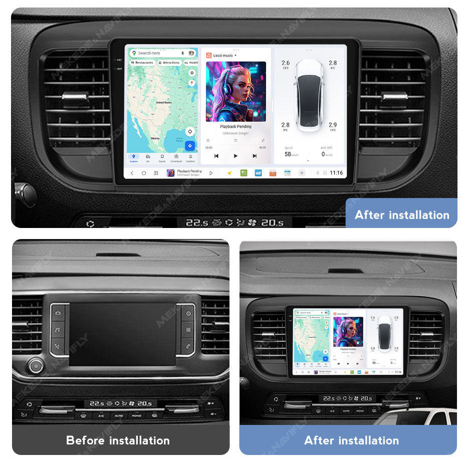 DUDU7 Citroen Dispatch SpaceTourer Peugeot Expert Toyota Proace Vauxhall Vivaro Fiat Scudo 2016-2024 Head Unit Car Stereo | Apple CarPlay & Android Auto
