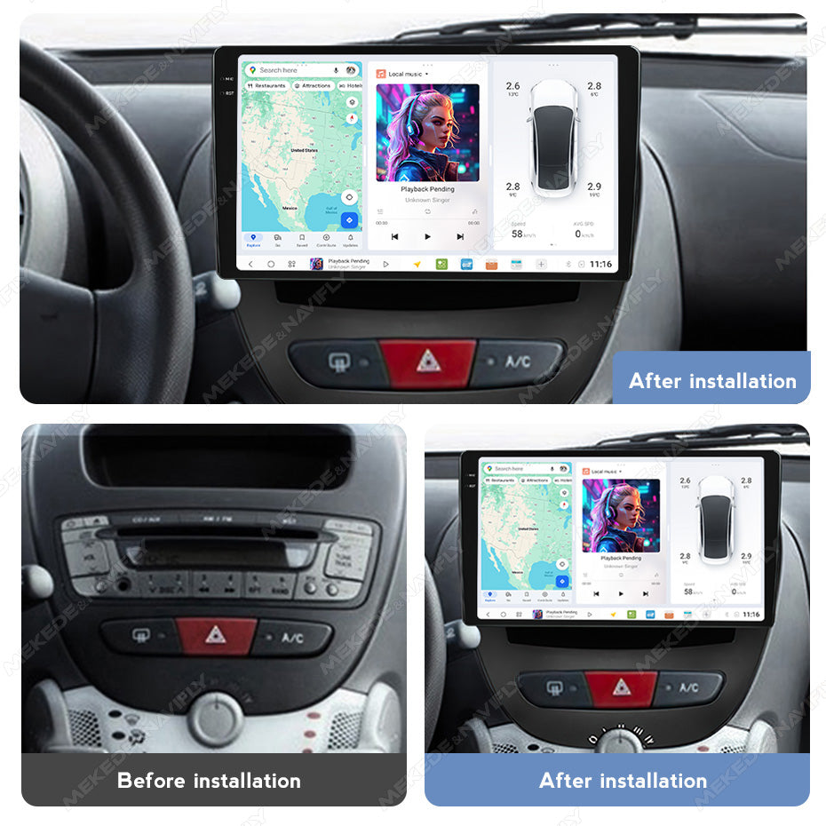 DUDU7 Citroen C1 Peugeot 107 Toyota Aygo 2005-2014 Head Unit Car Stereo | Apple CarPlay & Android Auto