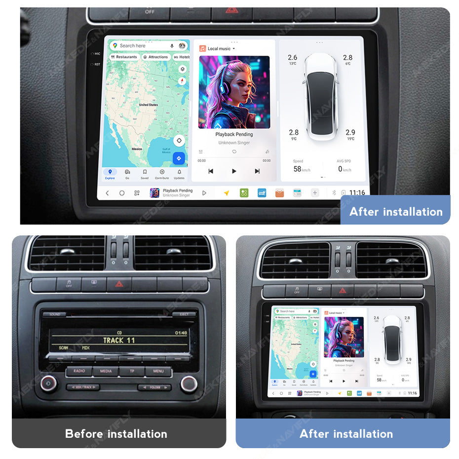 DUDU7 Volkswagen Polo 2010-2015 Head Unit Car Stereo | Apple CarPlay & Android Auto