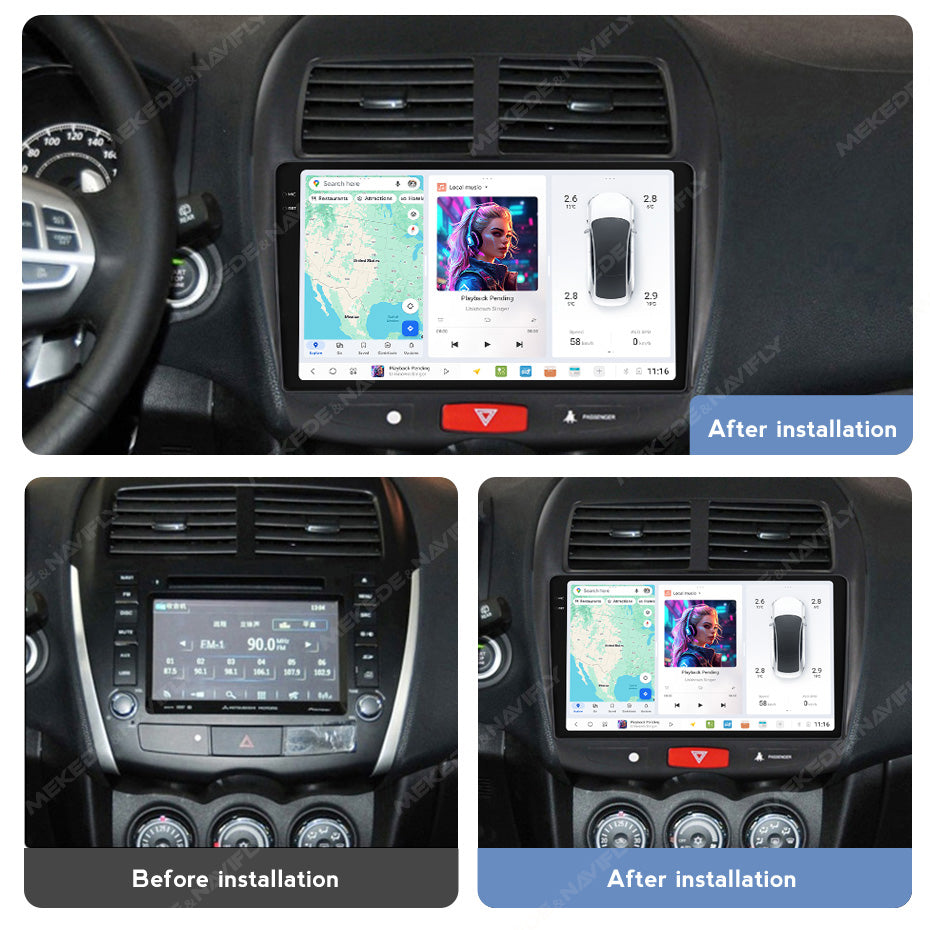 DUDU7 Citroen C4 Aircross Peugeot 4008 Mitsubishi Outlander Sport ASX 2010-2017 Head Unit Car Stereo | Apple CarPlay & Android Auto