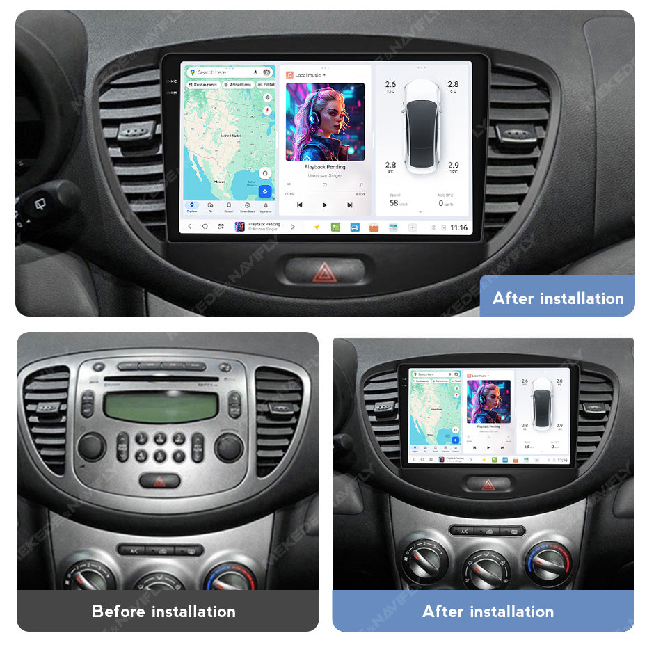 DUDU7 Hyundai i10 2007-2013 Head Unit Car Stereo | Apple CarPlay & Android Auto