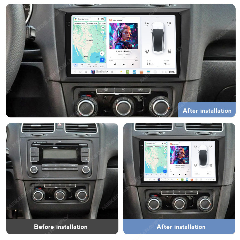 DUDU7 Volkswagen Golf MK6 B6 2007-2012 Head Unit Car Stereo | Apple CarPlay & Android Auto