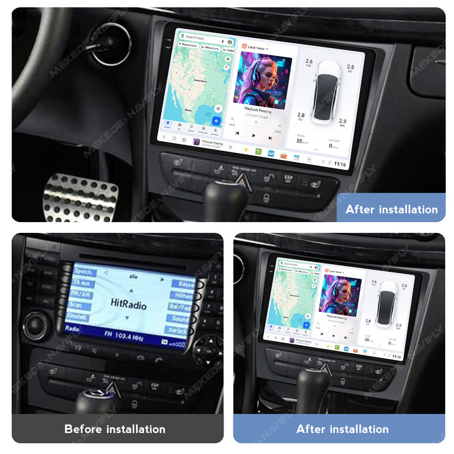 DUDU7 Mercedes E-Class CLS 2002-2010 Head Unit Car Stereo | Apple CarPlay & Android Auto
