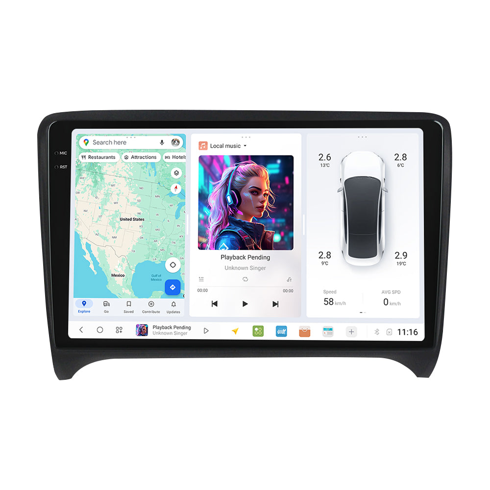 DUDU7 Audi TT 2006-2014 Head Unit Car Stereo | Apple CarPlay & Android Auto
