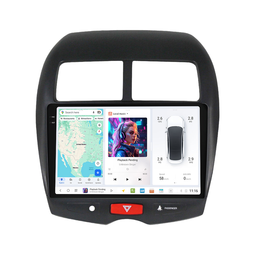 DUDU7 Citroen C4 Aircross Peugeot 4008 Mitsubishi Outlander Sport ASX 2010-2017 Head Unit Car Stereo | Apple CarPlay & Android Auto