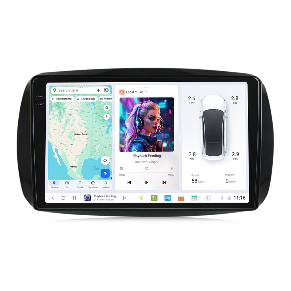DUDU7 Smart Fortwo Forfour 2015-2020 Head Unit Car Stereo | Apple CarPlay & Android Auto