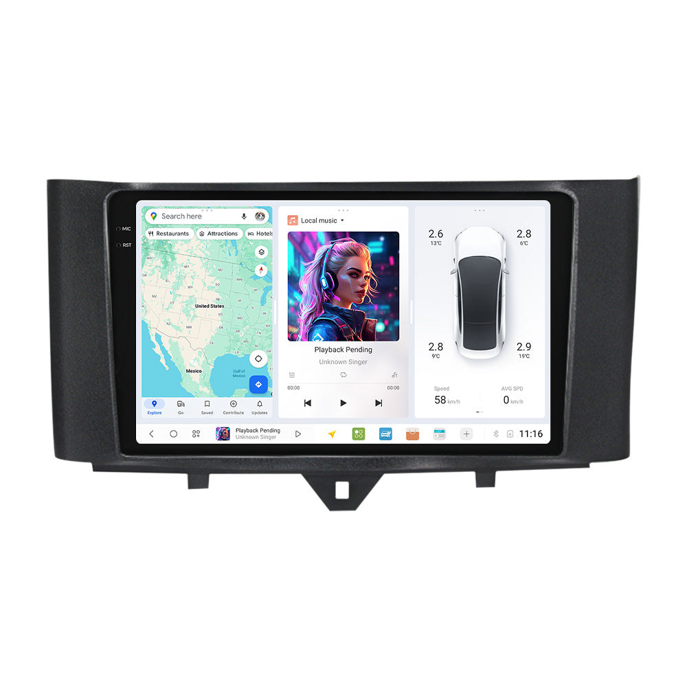 DUDU7 Smart Fortwo Forfour 2010-2015 Head Unit Car Stereo | Apple CarPlay & Android Auto