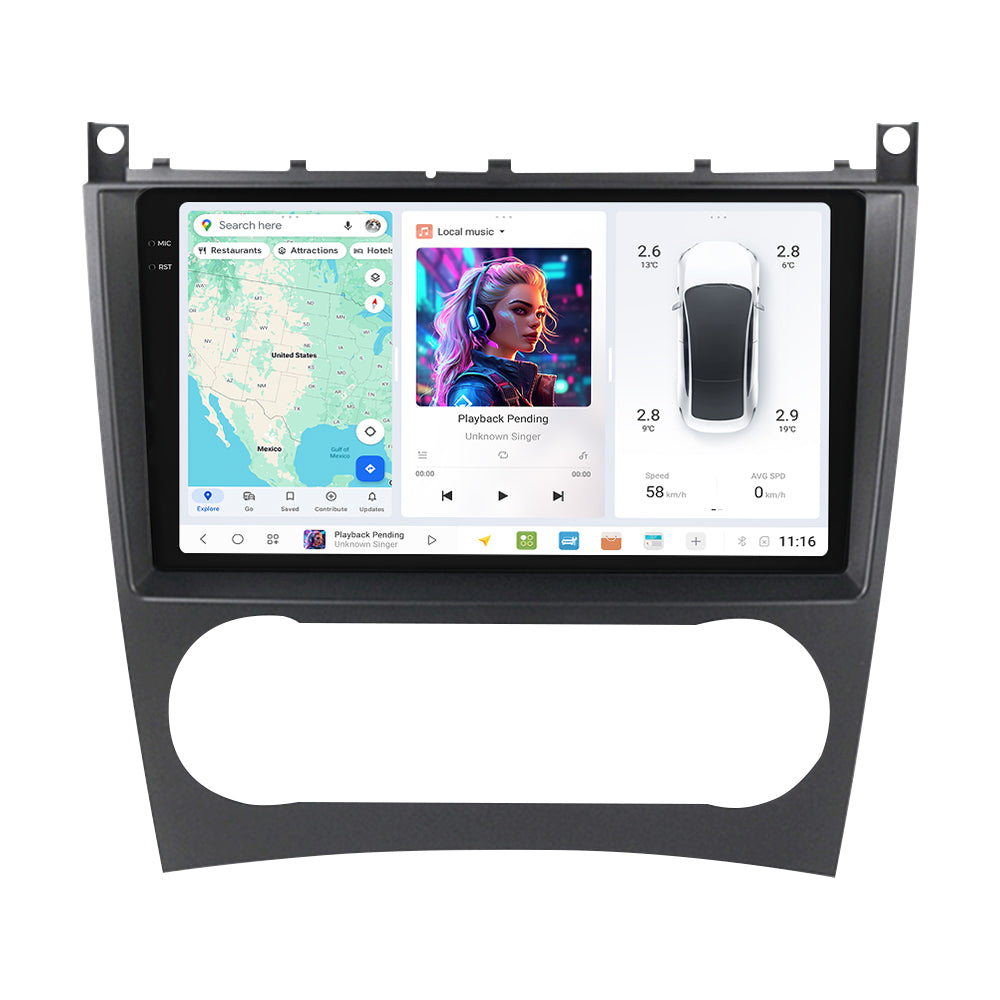 DUDU7 Mercedes C-Class 2004-2011 Head Unit Car Stereo | Apple CarPlay & Android Auto