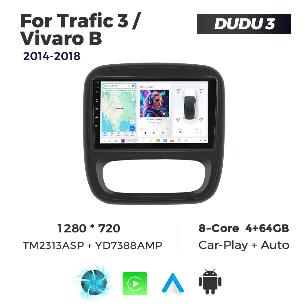 DUDU7 Vauxhall Vivaro Renault Traffic 2014-2021 Head Unit Car Stereo | Apple CarPlay & Android Auto
