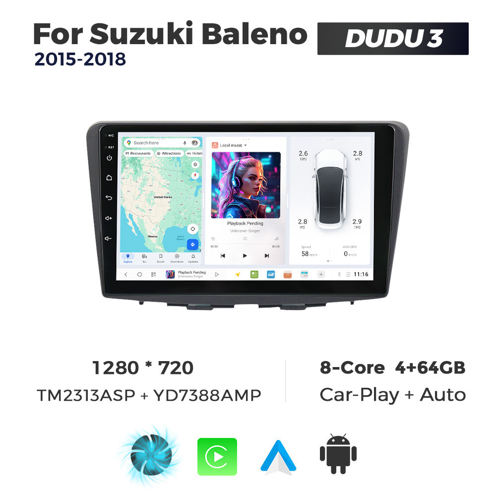 DUDU7 Suzuki Baleno 2015-2018 Head Unit Car Stereo | Apple CarPlay & Android Auto