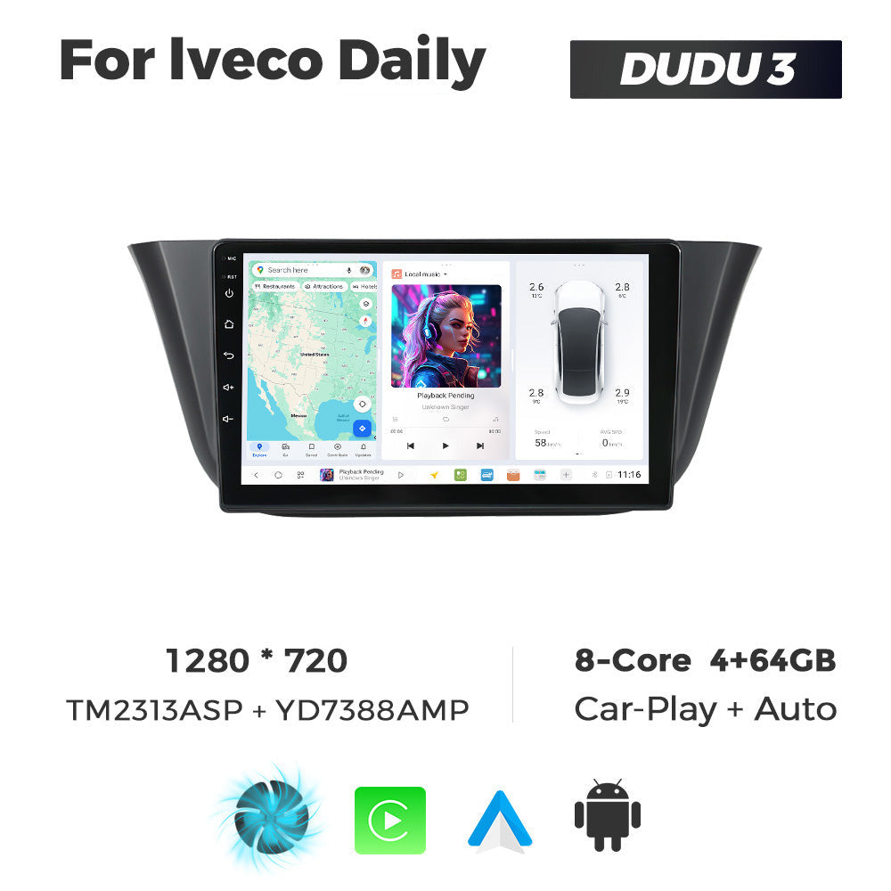 DUDU7 Iveco Daily 2015-2025 Head Unit Car Stereo | Apple CarPlay & Android Auto