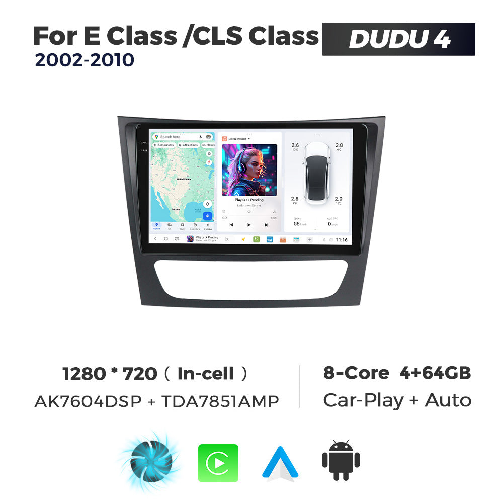 DUDU7 Mercedes E-Class CLS 2002-2010 Head Unit Car Stereo | Apple CarPlay & Android Auto