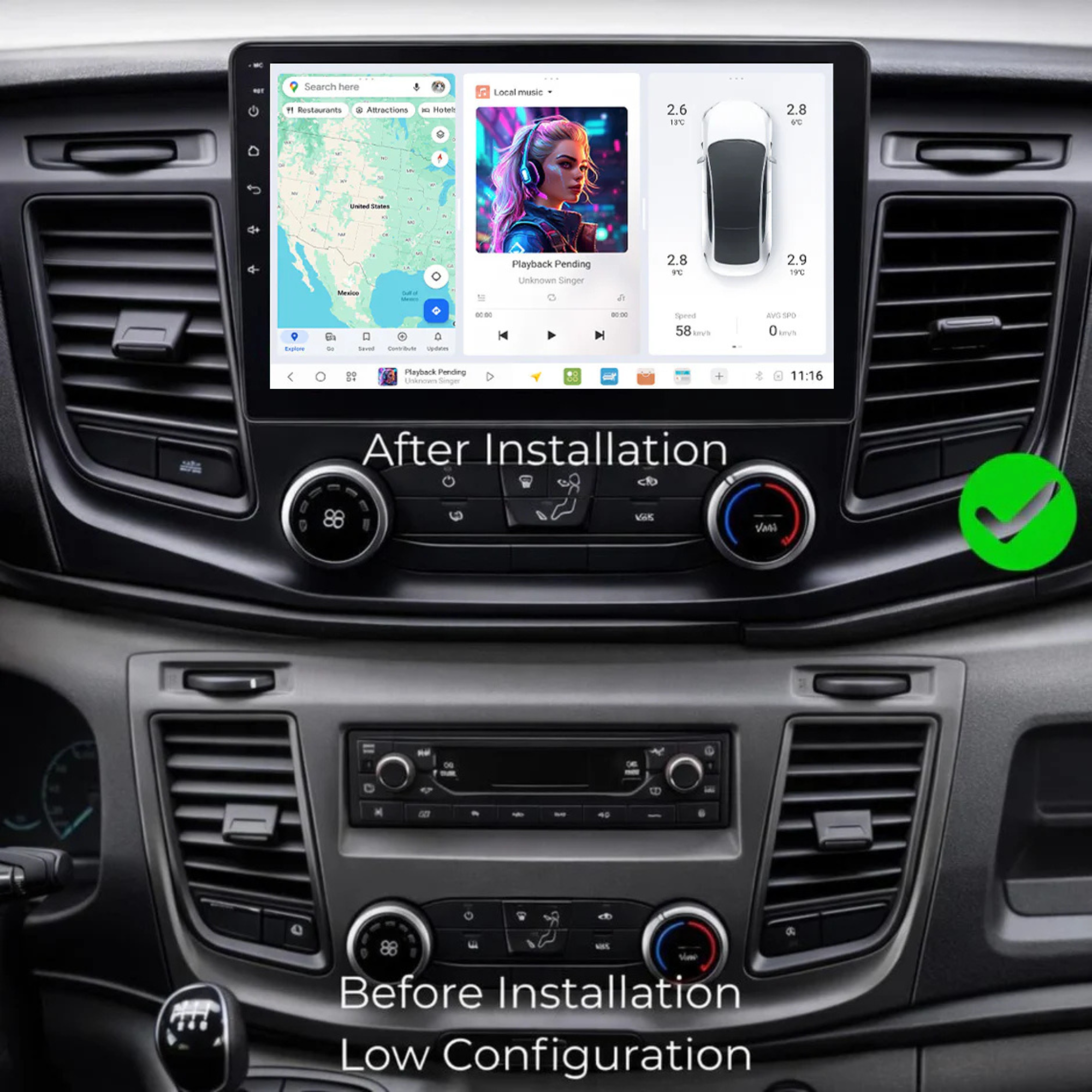 DUDU7 Ford Transit Custom Tourneo 350 2018-2024 Head Unit Car Stereo | Apple CarPlay & Android Auto