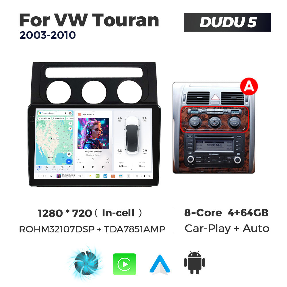 DUDU7 Volkswagen Touran 2003-2010 Head Unit Car Stereo | Apple CarPlay & Android Auto