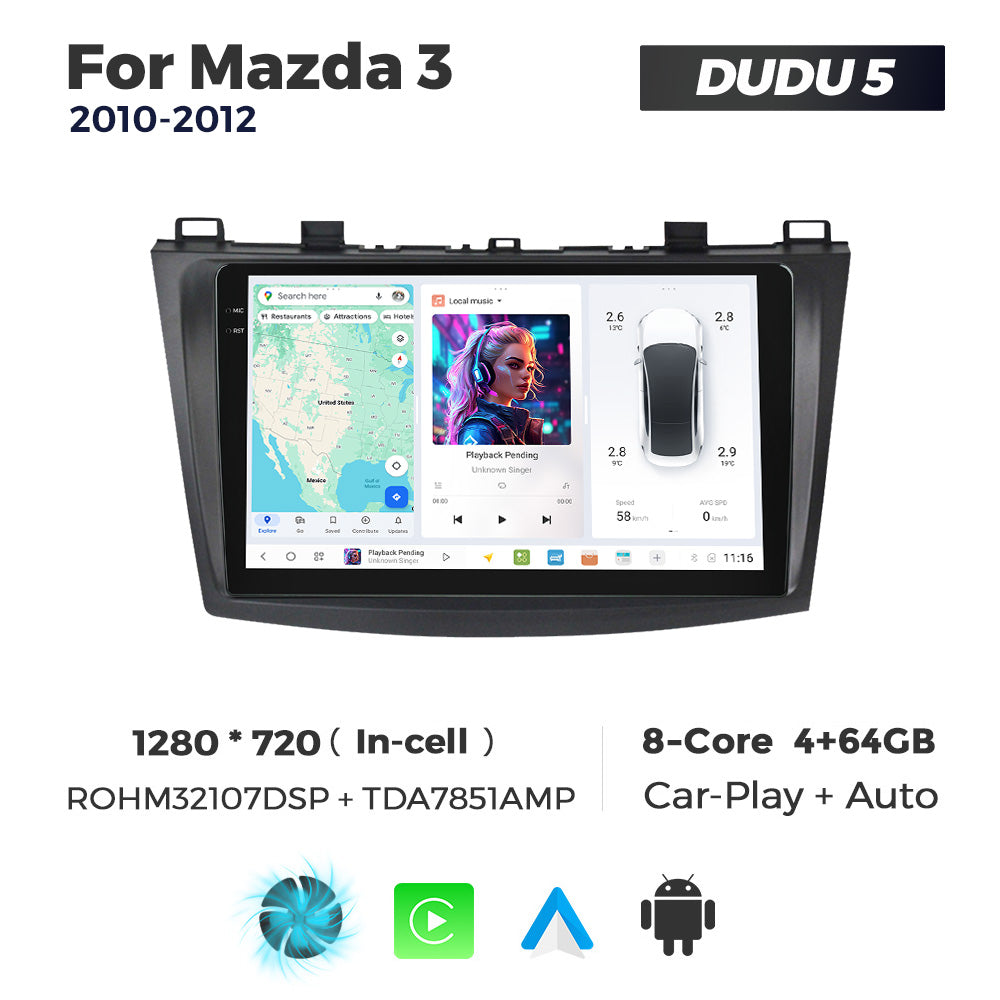 DUDU7 Mazda 3 2010-2012 Head Unit Car Stereo | Apple CarPlay & Android Auto