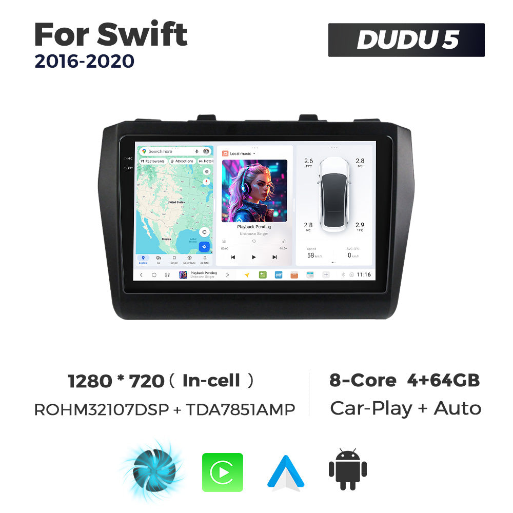 DUDU7 Suzuki Swift 2016-2020 Head Unit Car Stereo | Apple CarPlay & Android Auto