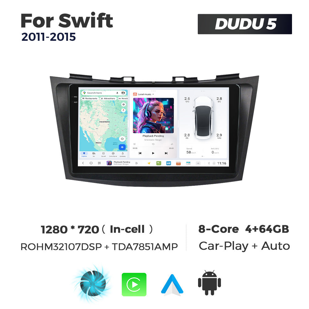 DUDU7 Suzuki Swift 2011-2015 Head Unit Car Stereo | Apple CarPlay & Android Auto