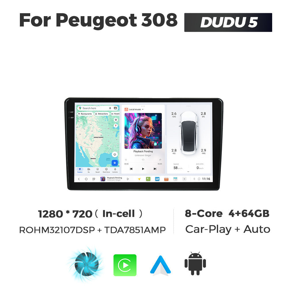 DUDU7 Peugeot 308 2013-2018 Head Unit Car Stereo | Apple CarPlay & Android Auto