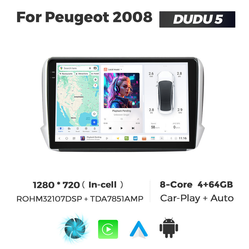 DUDU7 Peugeot 208 2008 2012-2019 Head Unit Car Stereo | Apple CarPlay & Android Auto