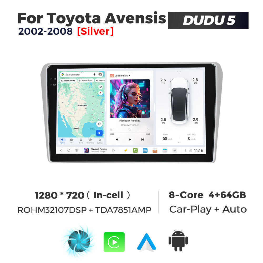 DUDU7 Toyota Avensis 2002-2008 Head Unit Car Stereo | Apple CarPlay & Android Auto
