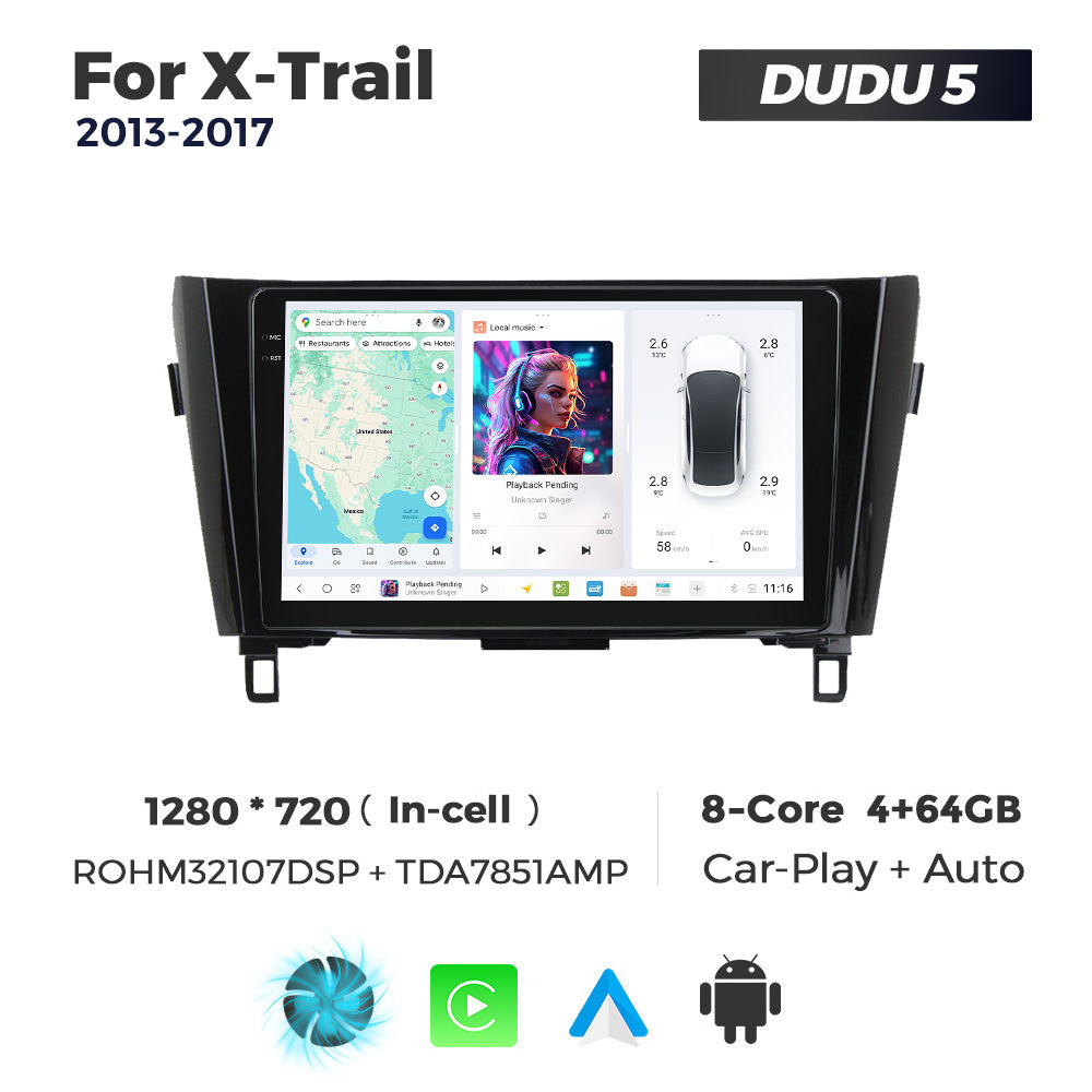 DUDU7 Nissan Qashqai | X-Trail 2013-2020 Head Unit Car Stereo | Apple CarPlay & Android Auto
