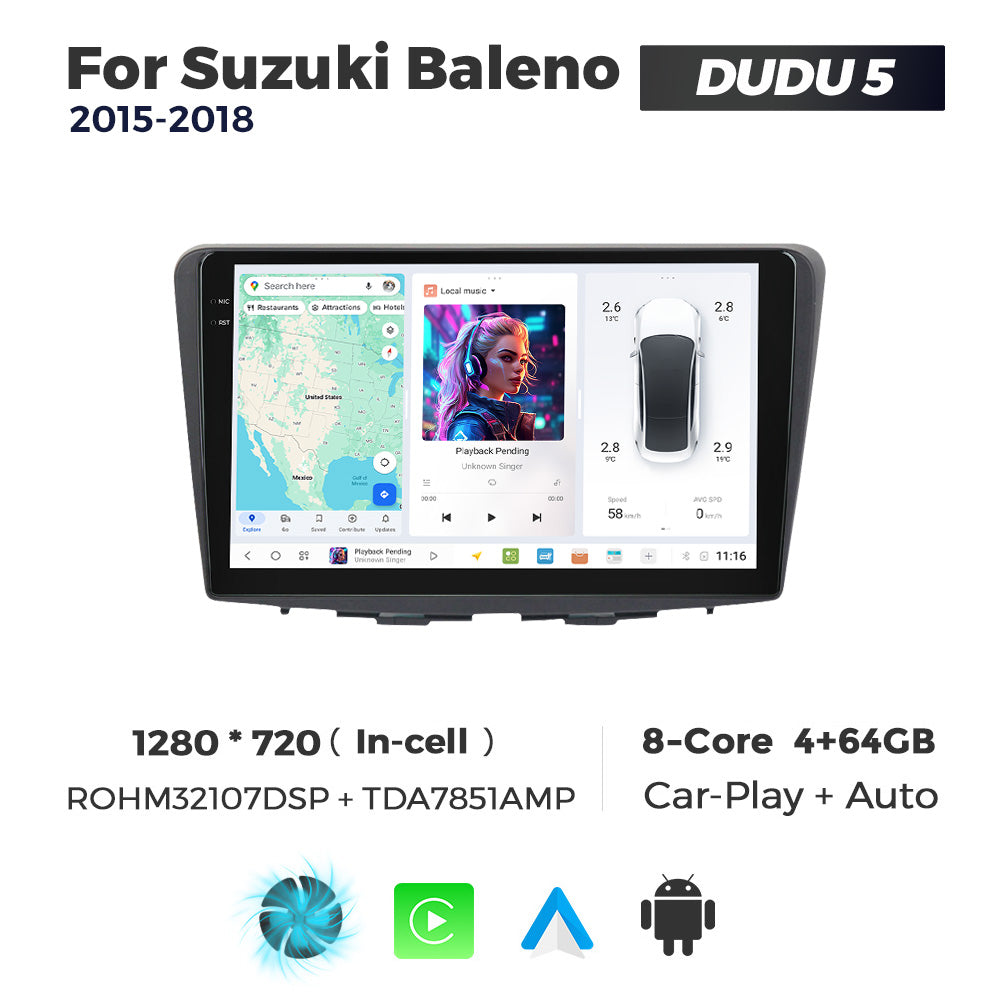 DUDU7 Suzuki Baleno 2015-2018 Head Unit Car Stereo | Apple CarPlay & Android Auto