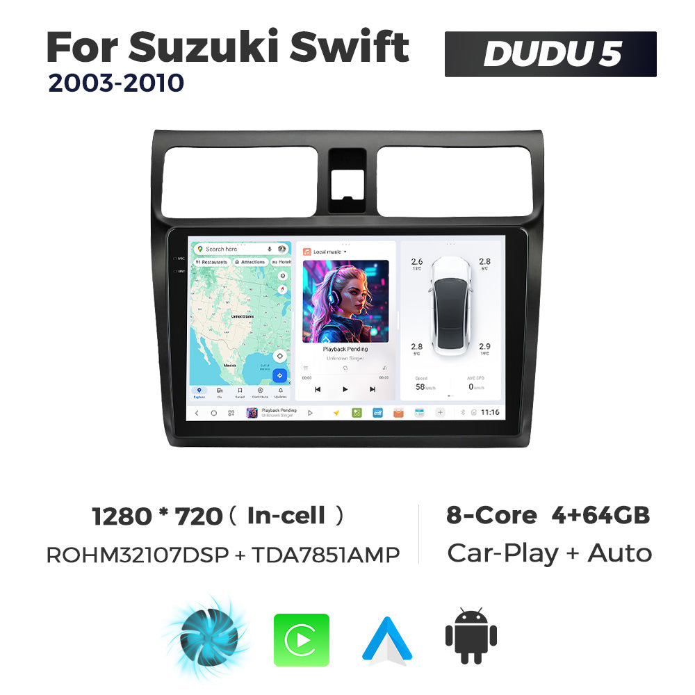 DUDU7 Suzuki Swift 2003-2010 Head Unit Car Stereo | Apple CarPlay & Android Auto