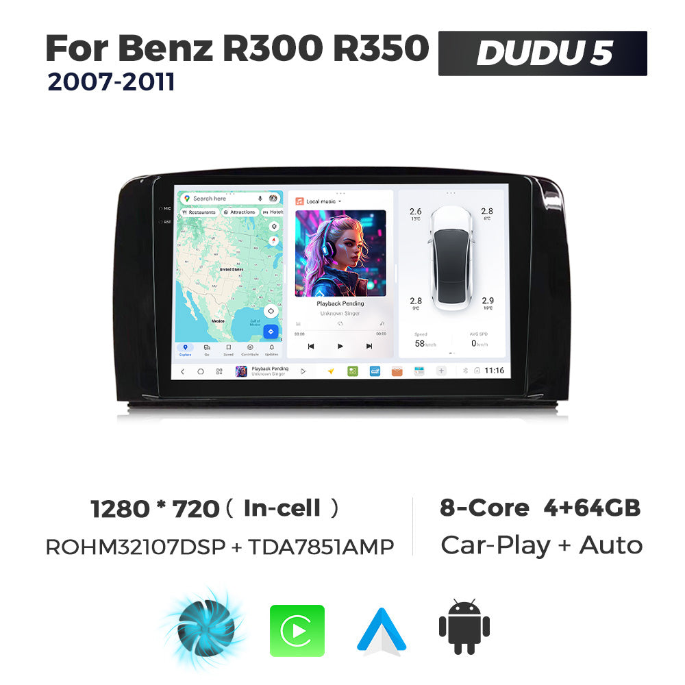 DUDU7 Mercedes R-Class 2007-2011 Head Unit Car Stereo | Apple CarPlay & Android Auto