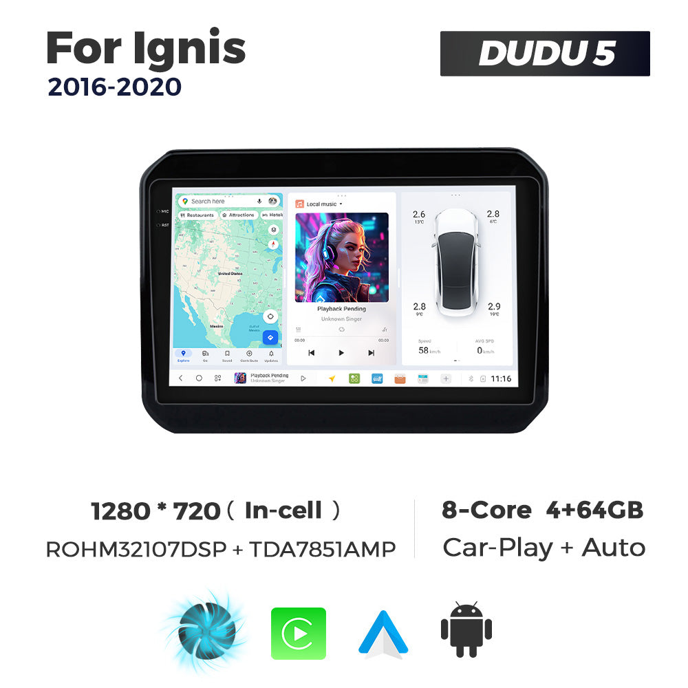 DUDU7 Suzuki Ignis 2016-2020 Head Unit Car Stereo | Apple CarPlay & Android Auto