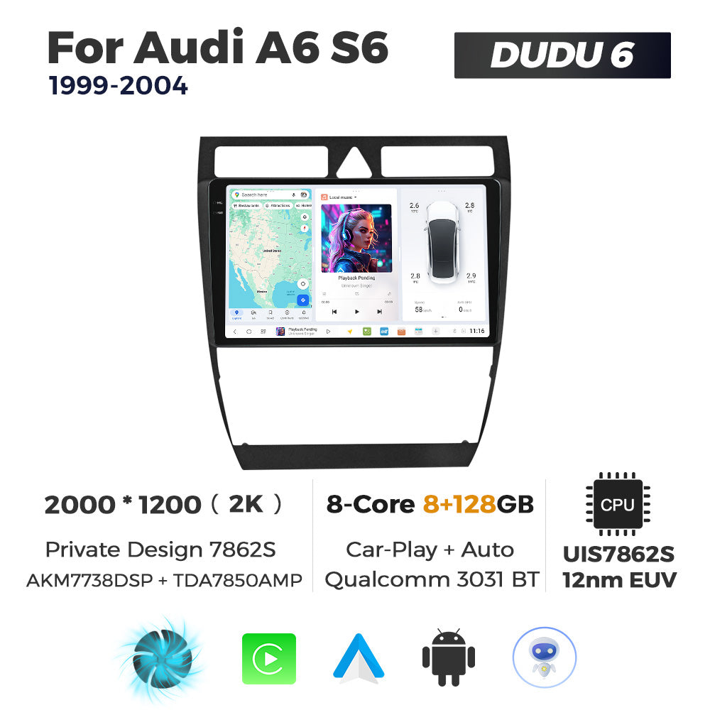 DUDU7 Audi A6 1999-2004 Head Unit Car Stereo | Apple CarPlay & Android Auto
