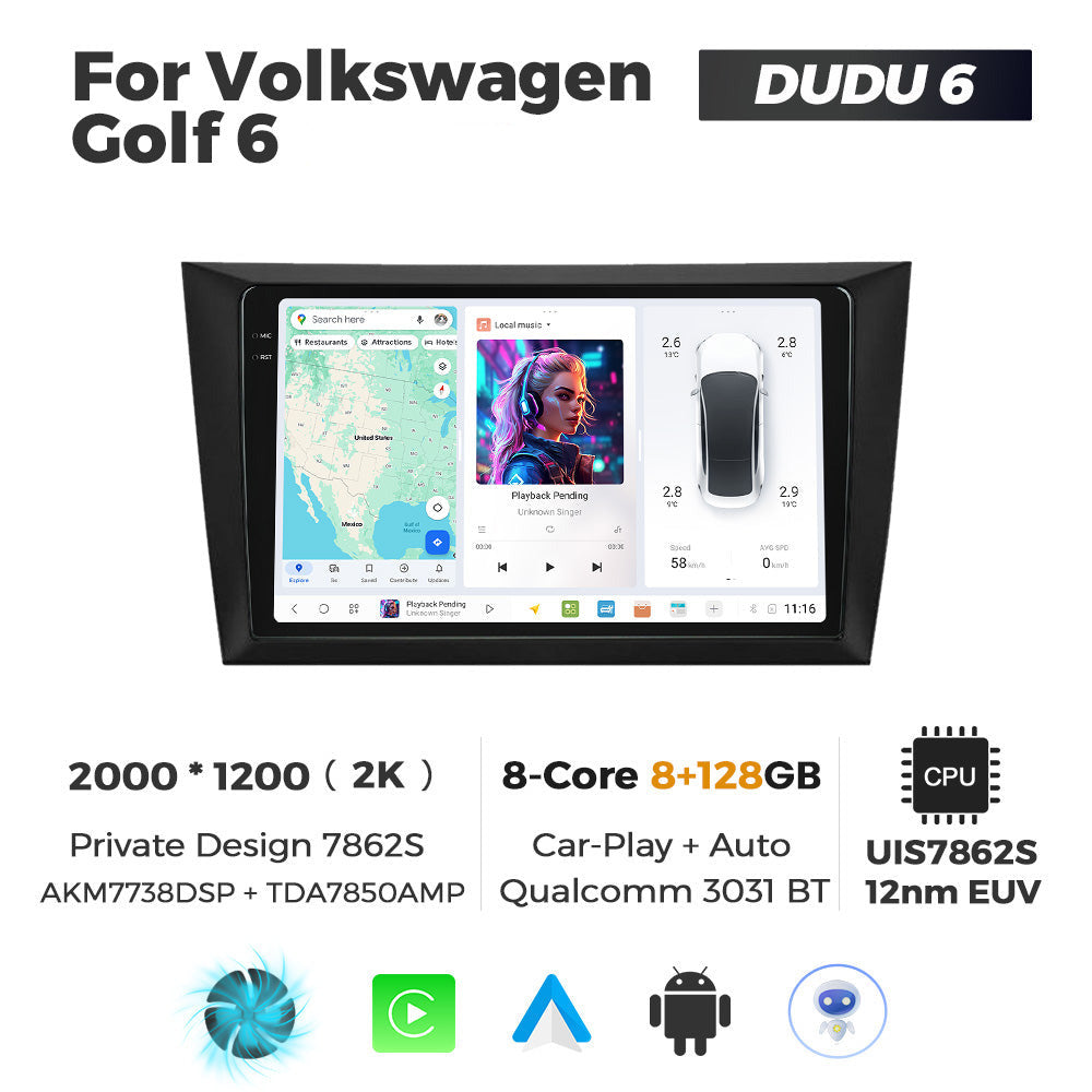 DUDU7 Volkswagen Golf MK6 B6 2007-2012 Head Unit Car Stereo | Apple CarPlay & Android Auto