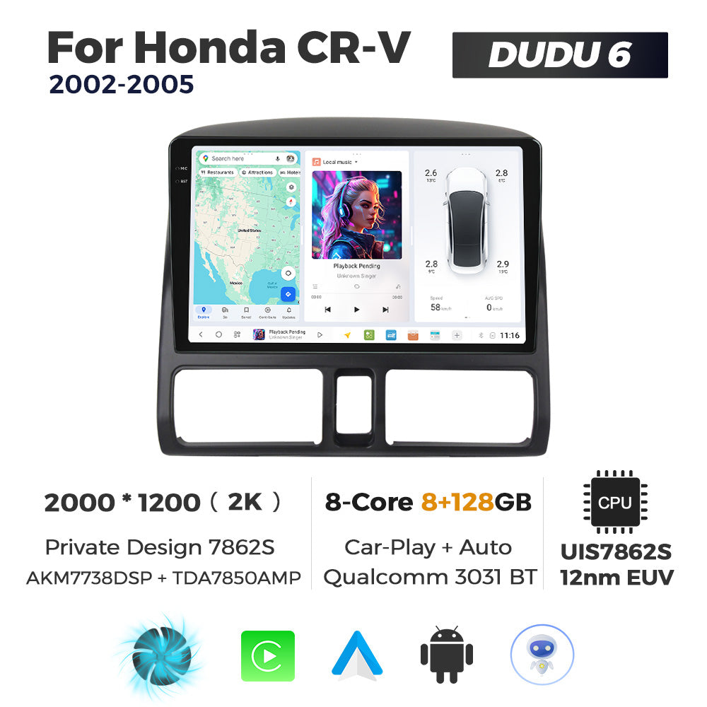 DUDU7 Honda CRV 2002-2005 Head Unit Car Stereo | Apple CarPlay & Android Auto