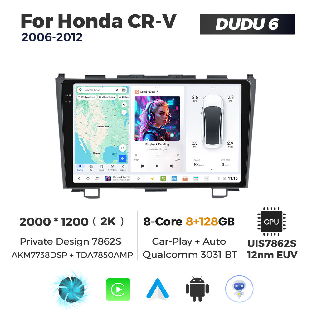 DUDU7 Honda CRV 2006-2012 Head Unit Car Stereo | Apple CarPlay & Android Auto