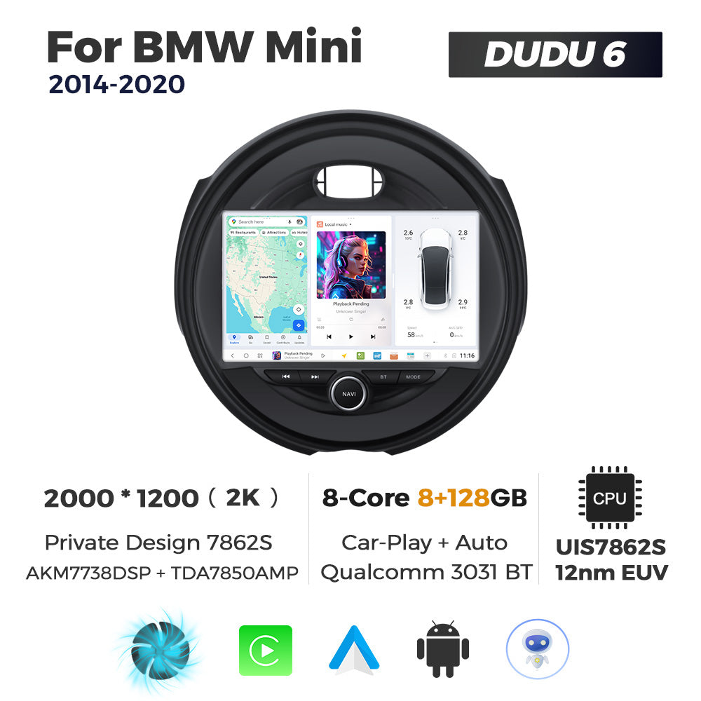 DUDU7 Mini 2014-2020 Head Unit Car Stereo | Apple CarPlay & Android Auto