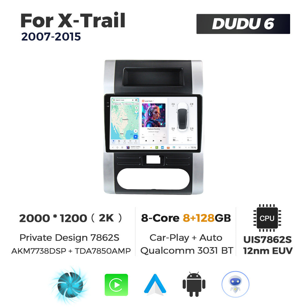 DUDU7 Nissan X-Trail 2007-2015 Head Unit Car Stereo | Apple CarPlay & Android Auto