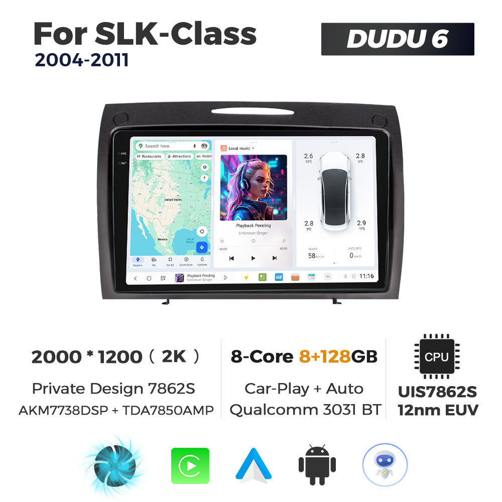 DUDU7 Mercedes SLK 2004-2011 Head Unit Car Stereo | Apple CarPlay & Android Auto