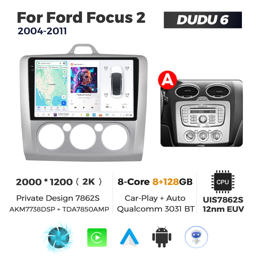 DUDU7 Ford Focus 2004-2011 Head Unit Car Stereo | Apple CarPlay & Android Auto