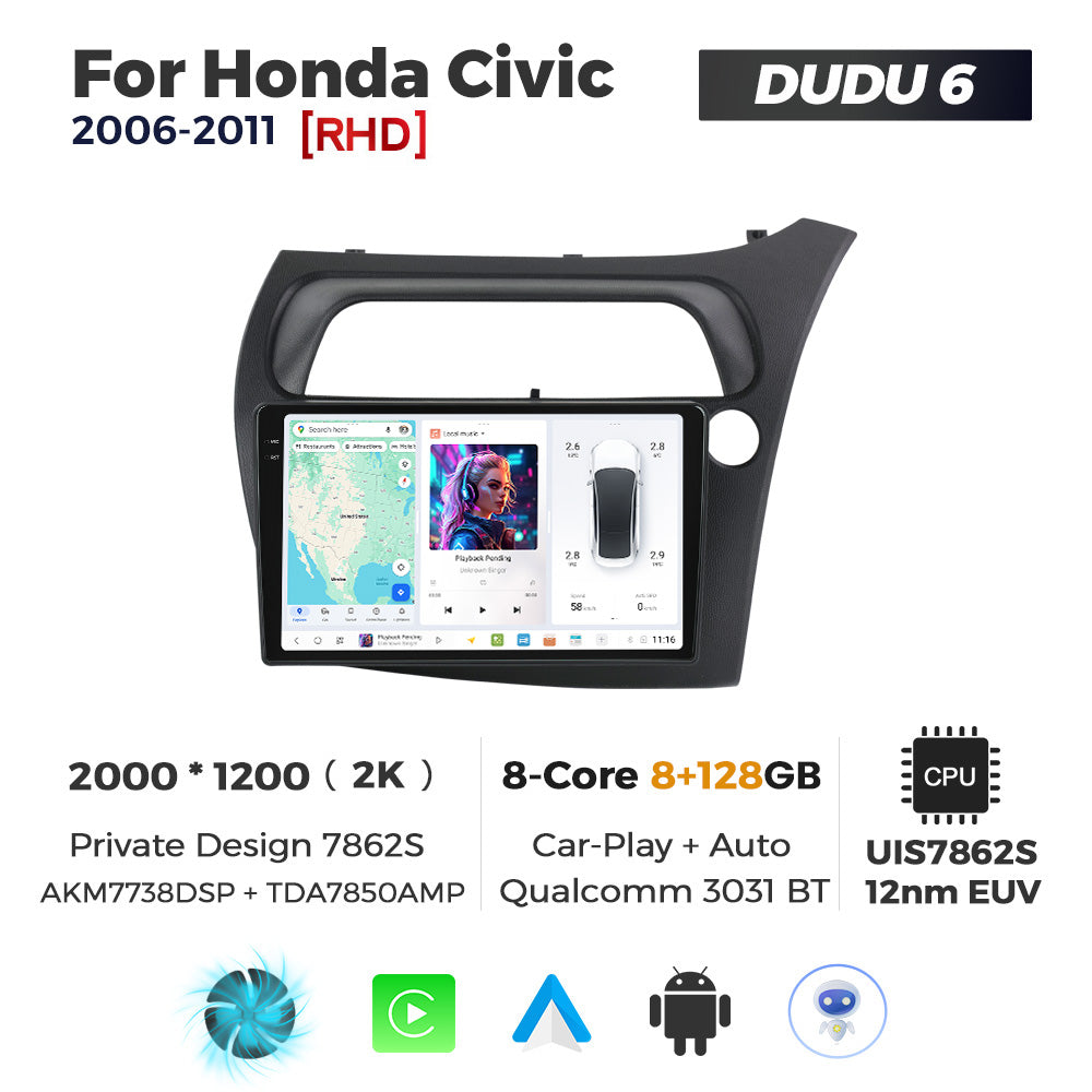 DUDU7 Honda Civic 2006-2011 Head Unit Car Stereo | Apple CarPlay & Android Auto