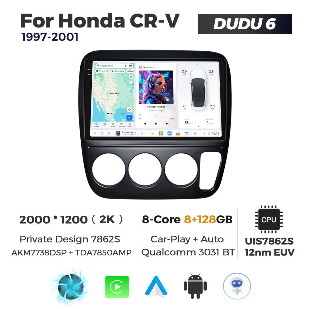 DUDU7 Honda CRV 1997-2001 Head Unit Car Stereo | Apple CarPlay & Android Auto