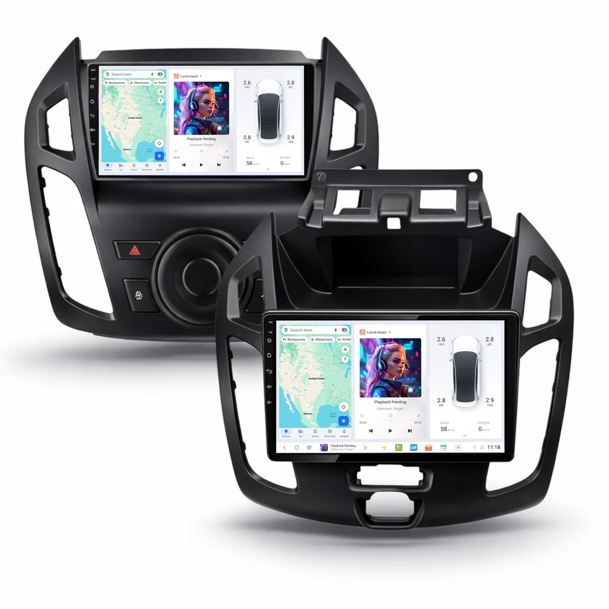 DUDU7 Ford Transit Connect 2013-2019 Head Unit Car Stereo | Apple CarPlay & Android Auto