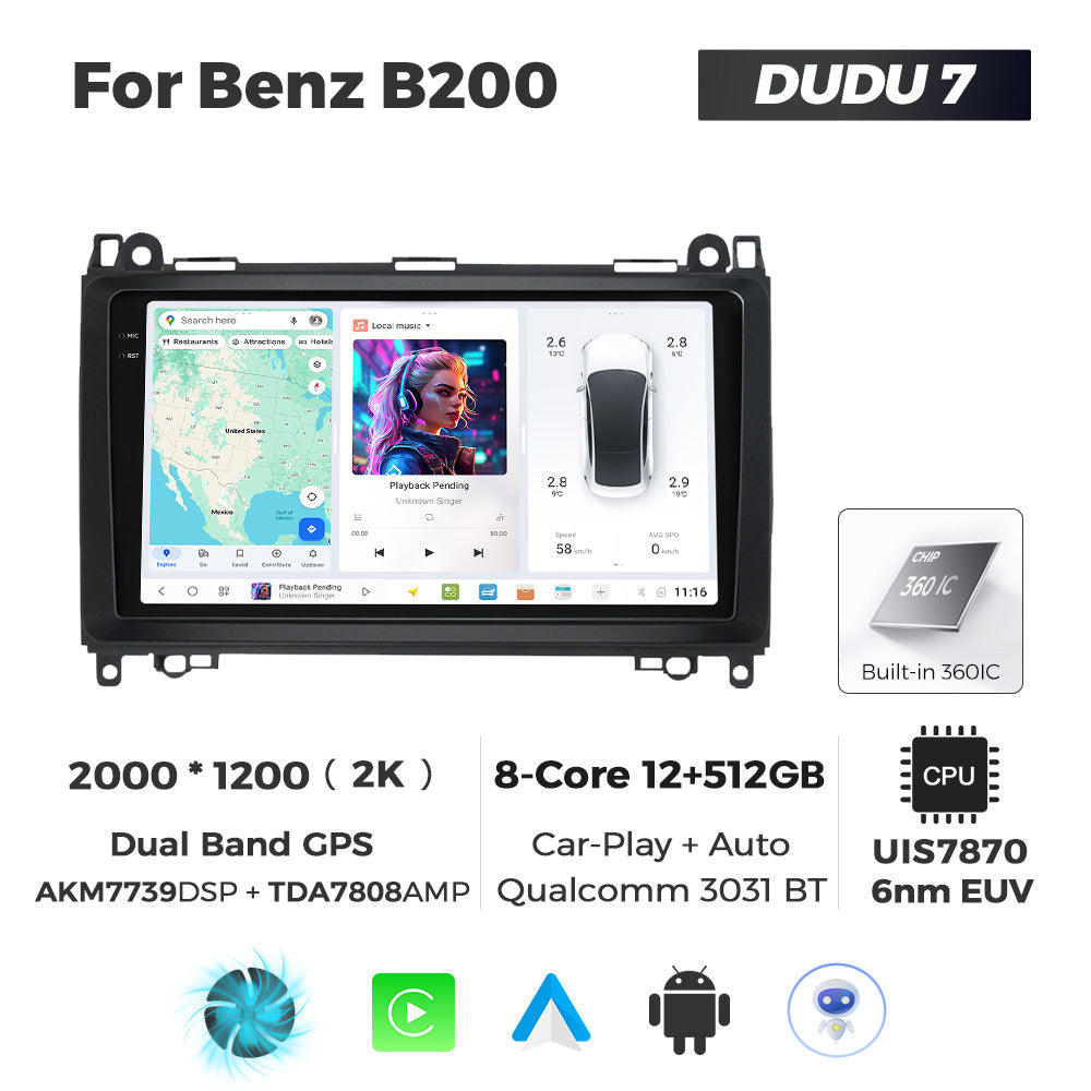 DUDU7 Mercedes Sprinter Vito VW Crafter Head Unit Car Stereo | Apple CarPlay & Android Auto
