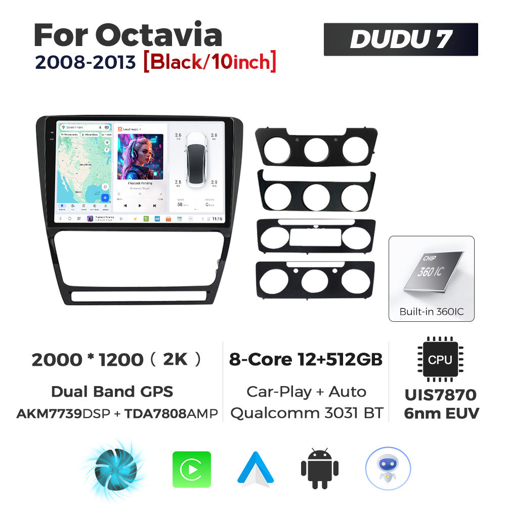 DUDU7 Skoda Octavia 2008-2013 Head Unit Car Stereo | Apple CarPlay & Android Auto
