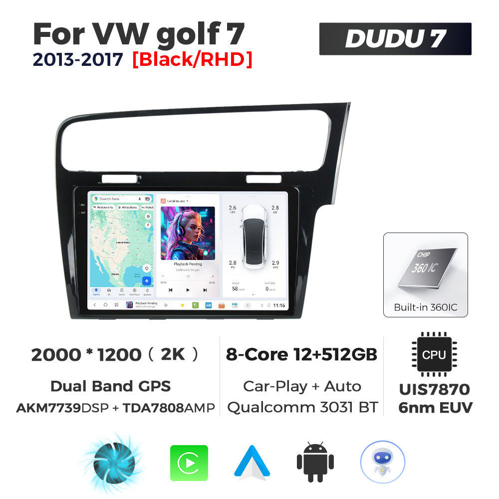 DUDU7 Volkswagen Golf MK7 2013-2017 Head Unit Car Stereo | Apple CarPlay & Android Auto