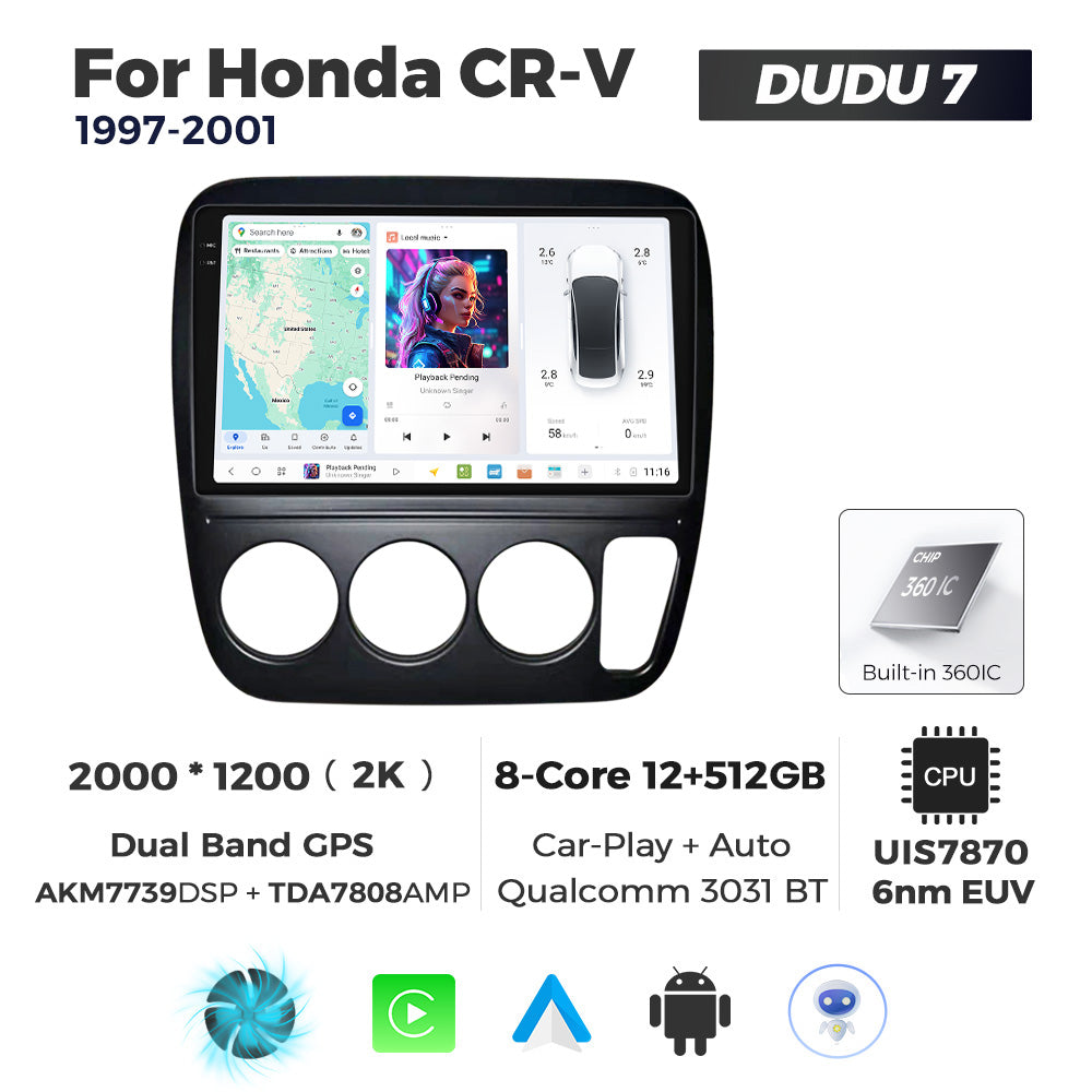 DUDU7 Honda CRV 1997-2001 Head Unit Car Stereo | Apple CarPlay & Android Auto