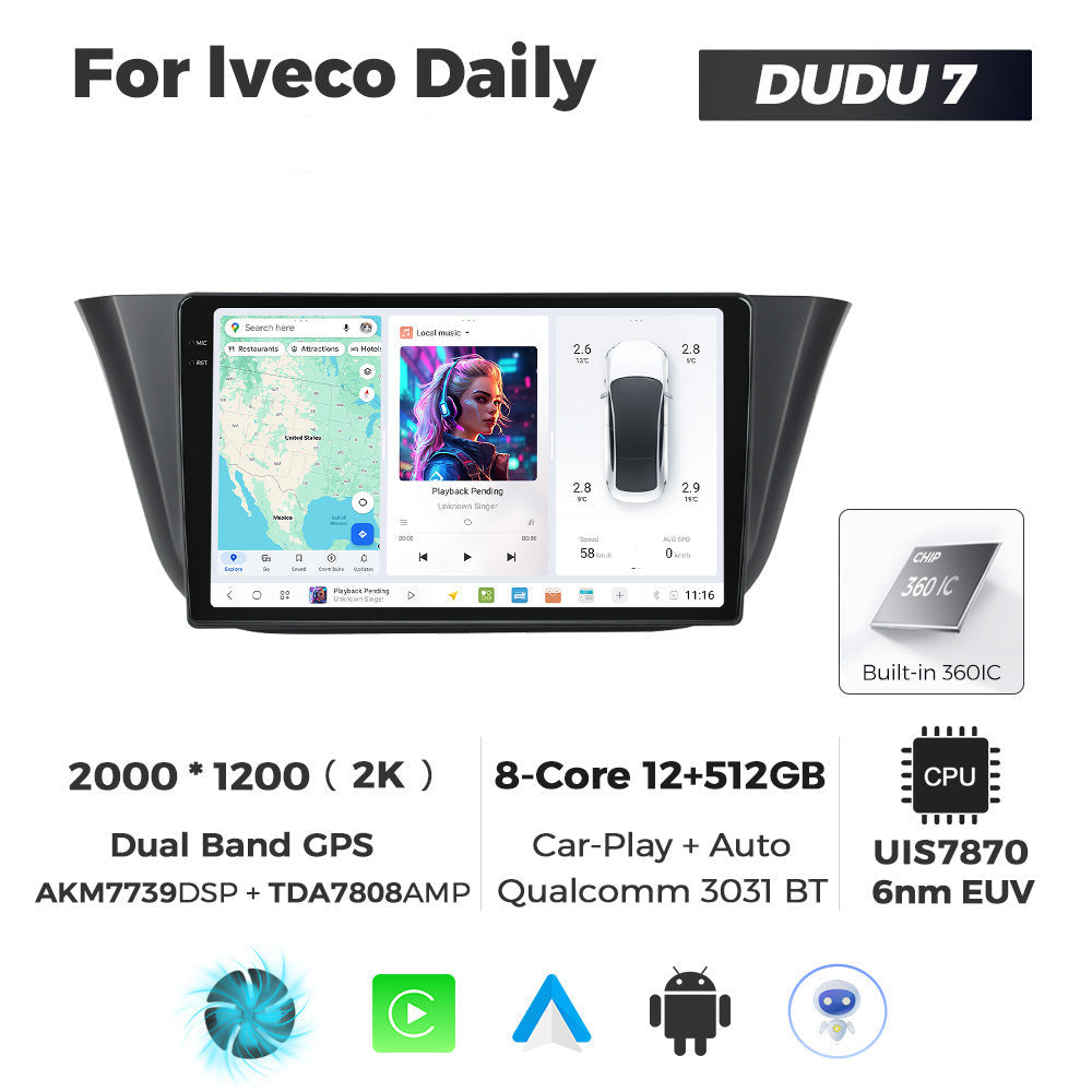 DUDU7 Iveco Daily 2015-2025 Head Unit Car Stereo | Apple CarPlay & Android Auto