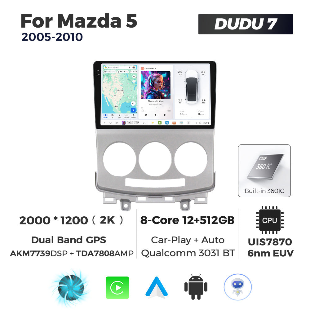 DUDU7 Mazda 5 2005-2010 Head Unit Car Stereo | Apple CarPlay & Android Auto