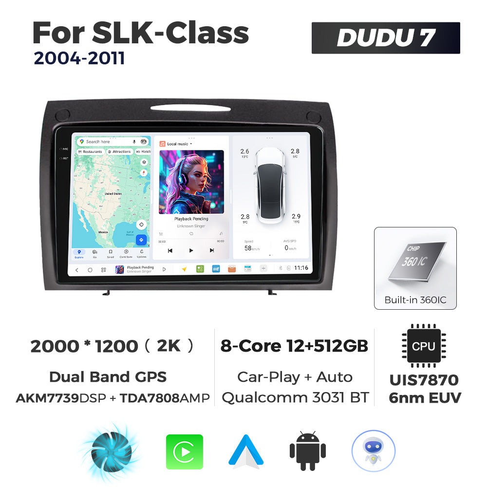 DUDU7 Mercedes SLK 2004-2011 Head Unit Car Stereo | Apple CarPlay & Android Auto