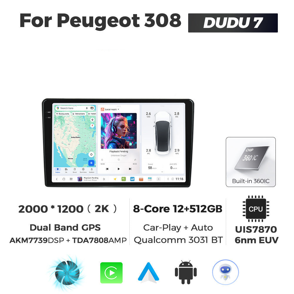 DUDU7 Peugeot 308 2013-2018 Head Unit Car Stereo | Apple CarPlay & Android Auto